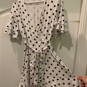 LUSH polka dot wrap dress